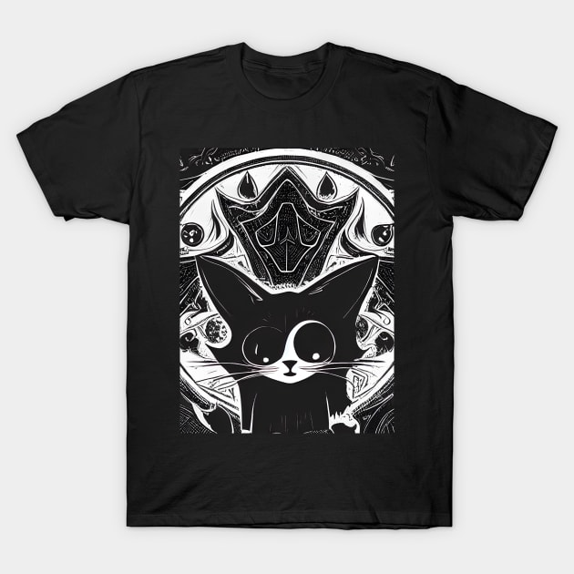 Feline Fantasia: Embark on a Journey into the Enchanting Realm of Cats and Inspiring Artistry T-Shirt by ShyPixels Arts